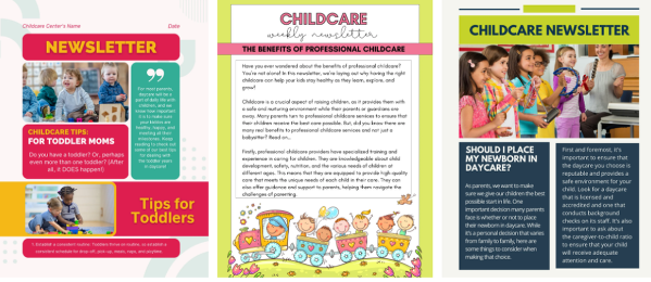 12 Childcare Newsletters DFY